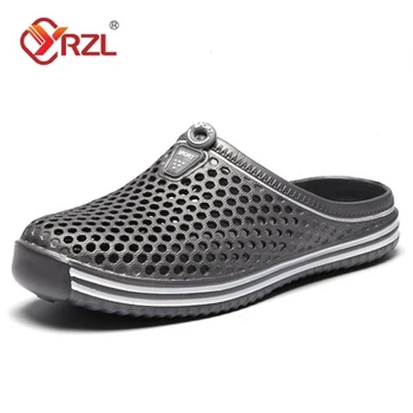 YRZL-Hollow Respirável Flip Flops para Homens, Sapatos de Verão, Sandálias com Buracos, Tamancos, Chinelos de Praia, Tamanho Grande 45, Moda