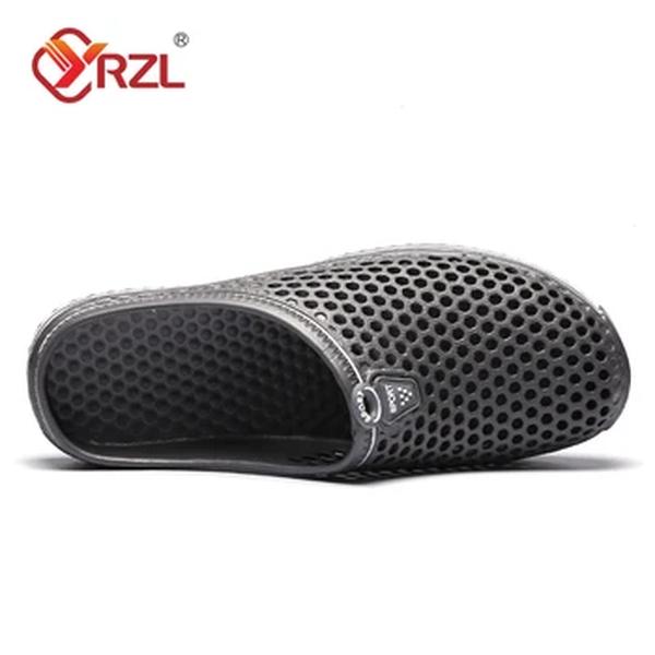 YRZL-Hollow Respirável Flip Flops para Homens, Sapatos de Verão, Sandálias com Buracos, Tamancos, Chinelos de Praia, Tamanho Grande 45, Moda