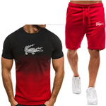 Conjunto de t-shirts e shorts esportivos masculinos, manga curta, conjunto completo, moda lazer, verão, novo, 2 peças, 2022