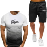 Conjunto de t-shirts e shorts esportivos masculinos, manga curta, conjunto completo, moda lazer, verão, novo, 2 peças, 2022