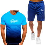 Conjunto de t-shirts e shorts esportivos masculinos, manga curta, conjunto completo, moda lazer, verão, novo, 2 peças, 2022