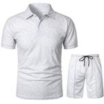 Camisa polo masculina estampada em 3D, terno casual lapela, moda verão