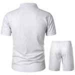 Camisa polo masculina estampada em 3D, terno casual lapela, moda verão