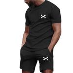 Conjunto de camiseta e shorts de manga curta masculina, roupa esportiva casual, secagem rápida, moda fitness, verão, conjunto de 2 peças