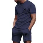 Conjunto de camiseta e shorts de manga curta masculina, roupa esportiva casual, secagem rápida, moda fitness, verão, conjunto de 2 peças