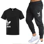 Camiseta de manga curta e calça masculina, calça de jogging, conjunto de treino, roupa esportiva, roupa corrida, fitness, verão