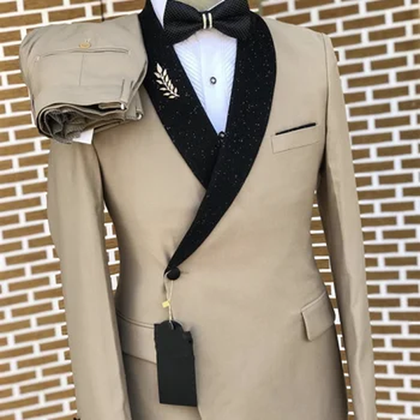 Finos conjuntos de ternos de escritório masculinos, ternos de casamento para noivo, calças blazer, moda, 2 peças