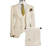 Conjunto de ternos boutique casuais masculinos, jaqueta blazers, colete, calças, apresentador de casamento, vestido fino, casaco, calças, novo, moda, 3 peças, 2024