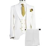 Conjunto de ternos boutique casuais masculinos, jaqueta blazers, colete, calças, apresentador de casamento, vestido fino, casaco, calças, novo, moda, 3 peças, 2024