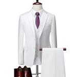 Homens de negócios 3 peças ternos conjuntos/masculino noivo casamento banquete cor sólida high end personalizado grande tamanho marca blazers casaco