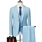 Homens de negócios 3 peças ternos conjuntos/masculino noivo casamento banquete cor sólida high end personalizado grande tamanho marca blazers casaco