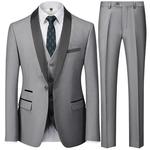 Blazers de casamento casual masculino, casamento cor bloco ternos, ternos masculinos, jaqueta, calças, colete, Blazers negócio, casaco, colete, calças, 3 pcs set