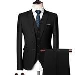 Conjunto de ternos de negócios elegantes masculinos, casacos e jaquetas completos, colete e calças formais, ternos de casamento luxuosos, frete grátis, 2023, 3 peças