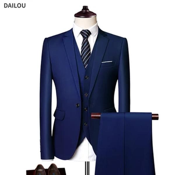 Fatos de casamento formais para negócios de luxo masculinos, conjunto elegante de blazers, casacos completos, colete, calças, jaquetas, frete grátis, 3 pcs, 2022