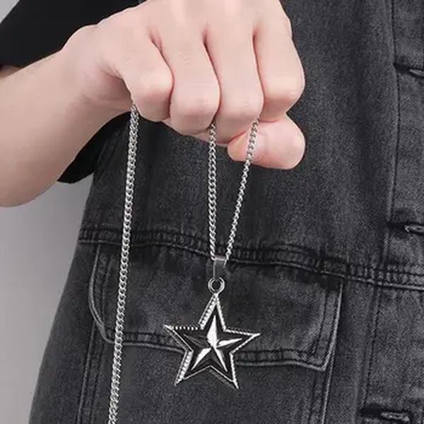 Colar Punk de Estrela de Cinco Pontas, Criativo, Simples, Hip Hop, Personalidade, Temperamento Masculino, Novo