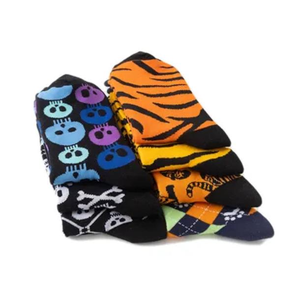 Meias de caveira para homens, Tiger Cartoon, novidade alienígena Hip Hop, Crazy Trend, presente, 1 par, novo