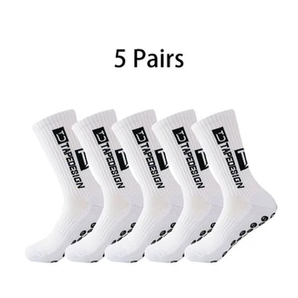 Meias De Futebol Mid-barrel, Anti-slip Silicone Bottom, Engrossado Toalha de amortecimento, Socks Soccer, Basquete e Yoga Socks, Novo, 5 Pares