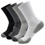 Meias esportivas longas e respiráveis masculinas, meias de compressão, branco, preto, almofada, corrida, basquete, plus size 38-46, novo, 6 pares