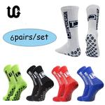 Meias esportivas antiderrapantes Mid Calf para homens, meias de futebol Mid-Calf, meias de futebol, meias de ciclismo, novas, 6 pares por lote, £, 2023