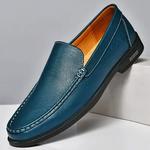 Mocassins de couro genuíno para homens, sapatos formais, mocassins deslizantes para escritório, festa de casamento, sapatos, respiração dirigindo, calçado preguiçoso