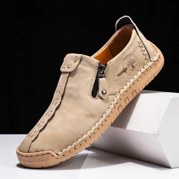 Sapatos de couro artesanais para homens, deslizamento casual em mocassins respiráveis, sapatilhas de ferramentas, tamanho grande, venda quente