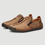 Sapatos de couro artesanais para homens, deslizamento casual em mocassins respiráveis, sapatilhas de ferramentas, tamanho grande, venda quente