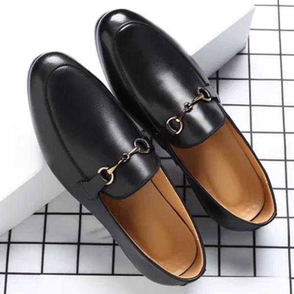 Sapatos de couro genuíno casual masculino, mocassins de fivela retrô clássicos, mocassins confortáveis, apartamentos para dirigir ao ar livre