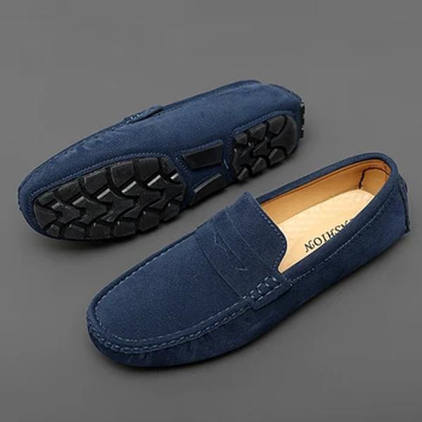 Mocassins de couro de camurça masculino, sapatos de caminhada confortáveis, Flats, clássico, estilo original, mocassins casuais, nova moda