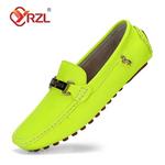 YRZL-mocassins de couro artesanal masculino, sapatilhas de condução casuais, sapatos de calço, mocassins confortáveis, branco