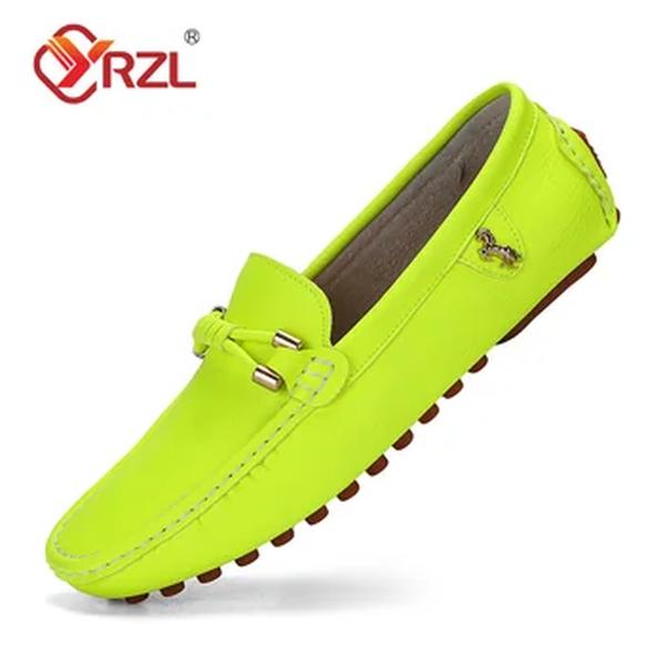 YRZL-mocassins de couro artesanais masculinos, apartamentos casuais para dirigir, sapatos slip-on, mocassins confortáveis, plus size, 37-48