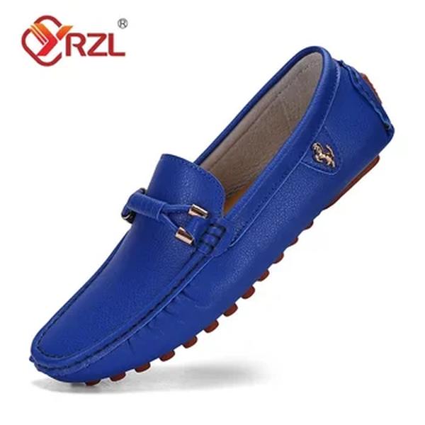 YRZL-mocassins confortáveis de couro de luxo masculino, mocassins artesanais, sapatos casuais flats, novo, tamanho 48, 2022