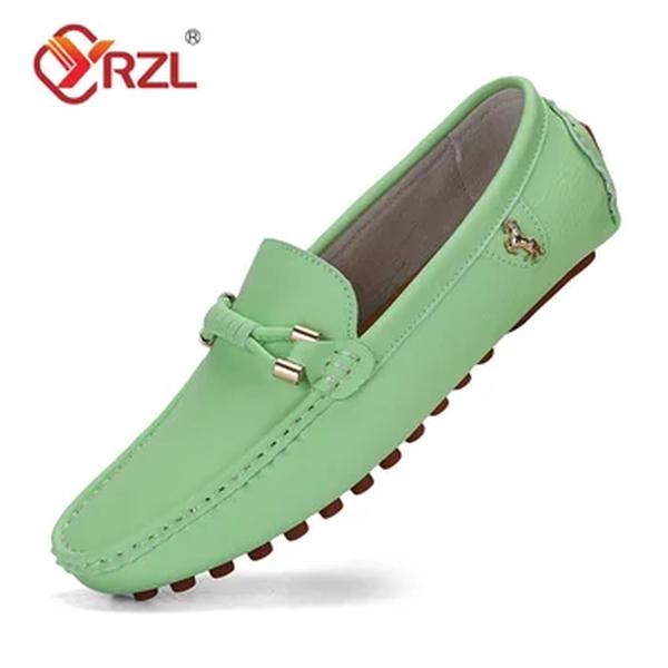 YRZL-mocassins confortáveis de couro de luxo masculino, mocassins artesanais, sapatos casuais flats, novo, tamanho 48, 2022