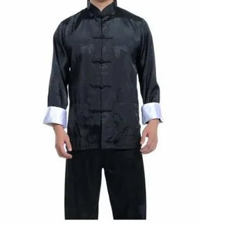 Atacado frete grátis novo 5 cores chinês vestido masculino de seda kung fu tang terno pijamas sz: m l xl 2xl 3xl venda quente