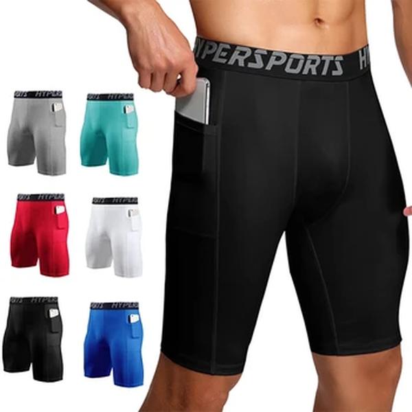 Calções masculinos de compressão sportswear calças justas de treino, leggings de ginástica fitness, calças curtas calças esportivas, shorts de corrida, verão, 2023