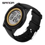 Moda 9mm super fino sanda esporte relógio masculino marca de luxo eletrônico led digital relógios de pulso para masculino relógio relogio masculino
