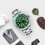 Relógio quartzo casual masculino com calendário, relógio de pulso verde, relógio de moda, business, wok aquático, ghost sport, casa