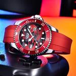 Lige-Relógio de pulso masculino de quartzo camuflado, relógios esportivos de silicone vermelho, marca de luxo, novo