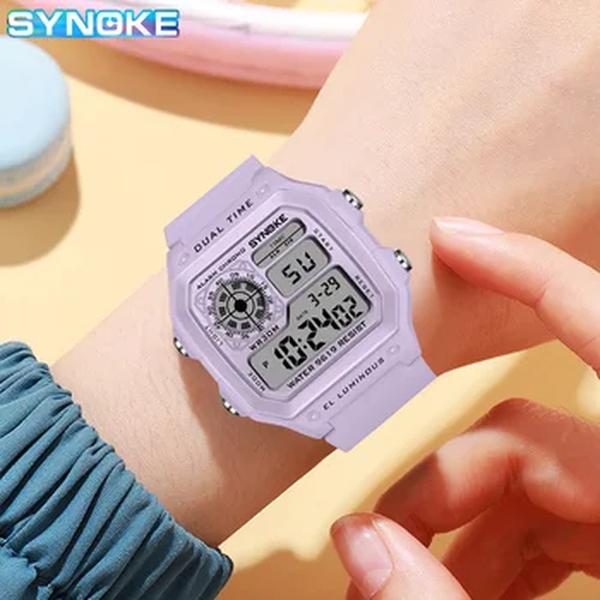 SYNOKE-Relógios Digitais Luminosos Multifuncionais para Senhoras, Relógio de Pulso Chrono Impermeável para Meninas, Relógio Esportivo Estudantil, Moda Outdoor, Novo