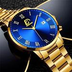 Reloj hombre Moda Mens Relógios De Luxo Em Aço Inoxidável Calendário De Quartzo Relógio De Pulso Homens Negócios Pulseiras Assista montre homme