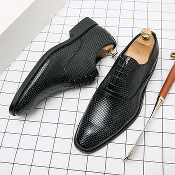 Masculino Clássico Sapatos de Negócios, Oxford Derby, Dedo Apontado, Lace Up, Escritório, Casamento, Formal, Moda, Alta Qualidade