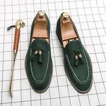 Mocassins de couro para homens, Brogue, Derby Oxfords, Slip On conveniente, sapatos casuais, casamento, escritório, vestido de festa, moda