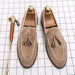 Mocassins de couro para homens, Brogue, Derby Oxfords, Slip On conveniente, sapatos casuais, casamento, escritório, vestido de festa, moda