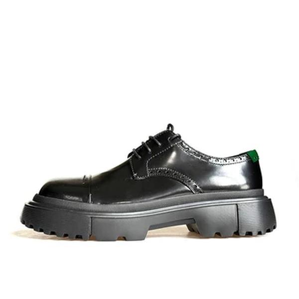 Sapatos de couro genuíno brogue derby masculino, sola grossa, com cordões, Oxford britânico, high-end, negócio, moda luxuosa