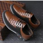 Sapatos de couro PU casual masculino, com cordões, respirável, negócio, tamanho grande, clássico, preto, venda quente, marca de moda