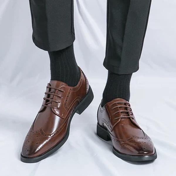 Sapatos Oxford Derby Brogue de couro genuíno masculino, sapatos de luxo, escritório de negócios, casamento formal, alta qualidade, feito à mão