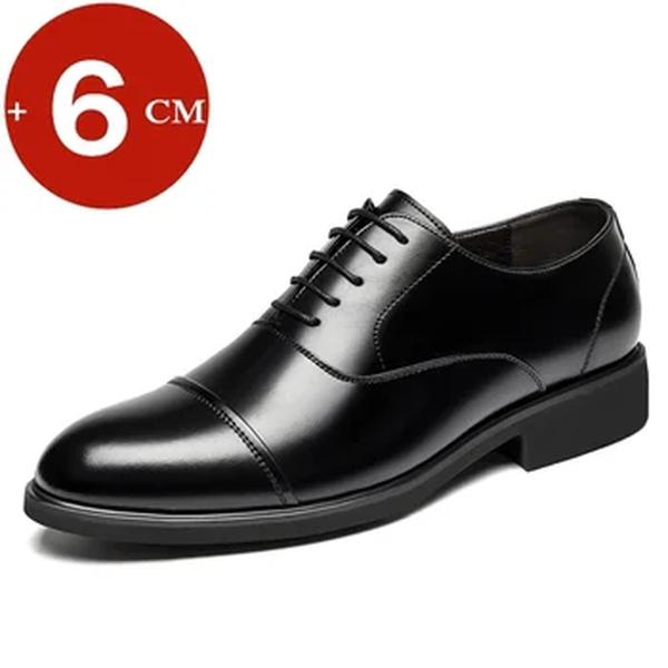 Sapatos formais de couro masculino, terno de casamento britânico casual, sapatos de elevador de altura, achatado 6cm, novo, 37-46