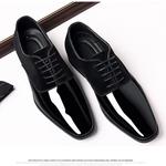 Sapatos Oxford para homens, sapatos luxuosos de casamento em laca, sapatos clássicos de couro derby, tamanho 38-48, novo, 2023