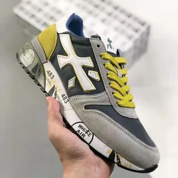 PREMIATA-Sapatos esportivos masculinos com elástico, sapatos de camuflagem, jogging, lazer, puro, original, novo, verão