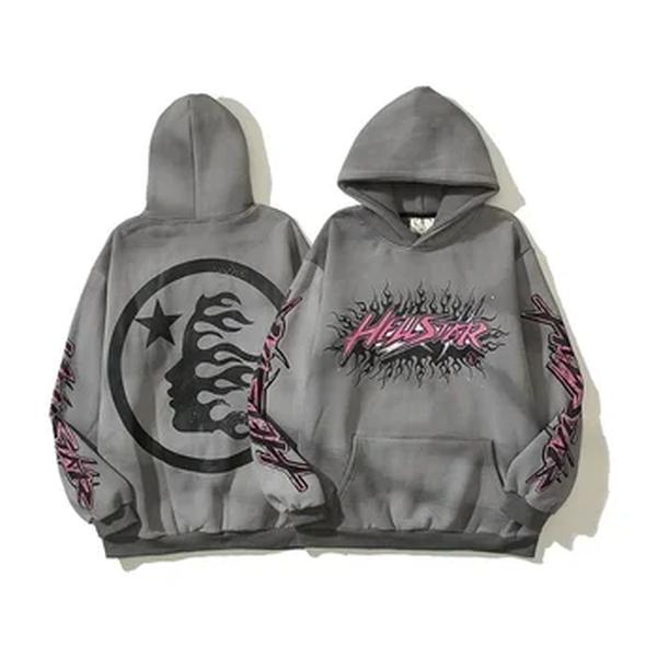 Hoodie com estampa carta grande Y2K, estilo punk gótico, streetwear Harajuku, moletom grafite, pulôver moda casual retrô, novo