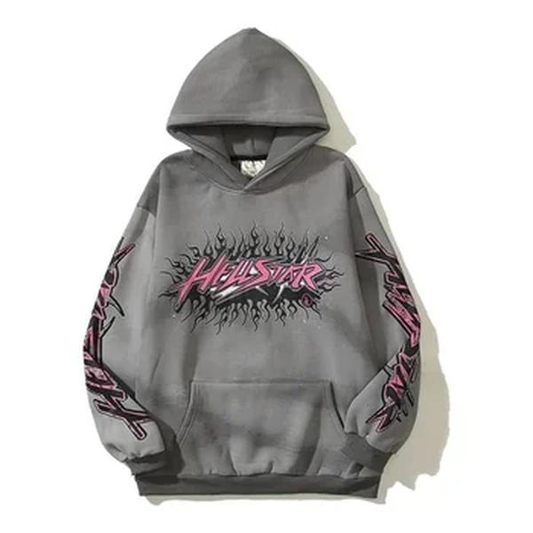 Hoodie com estampa carta grande Y2K, estilo punk gótico, streetwear Harajuku, moletom grafite, pulôver moda casual retrô, novo